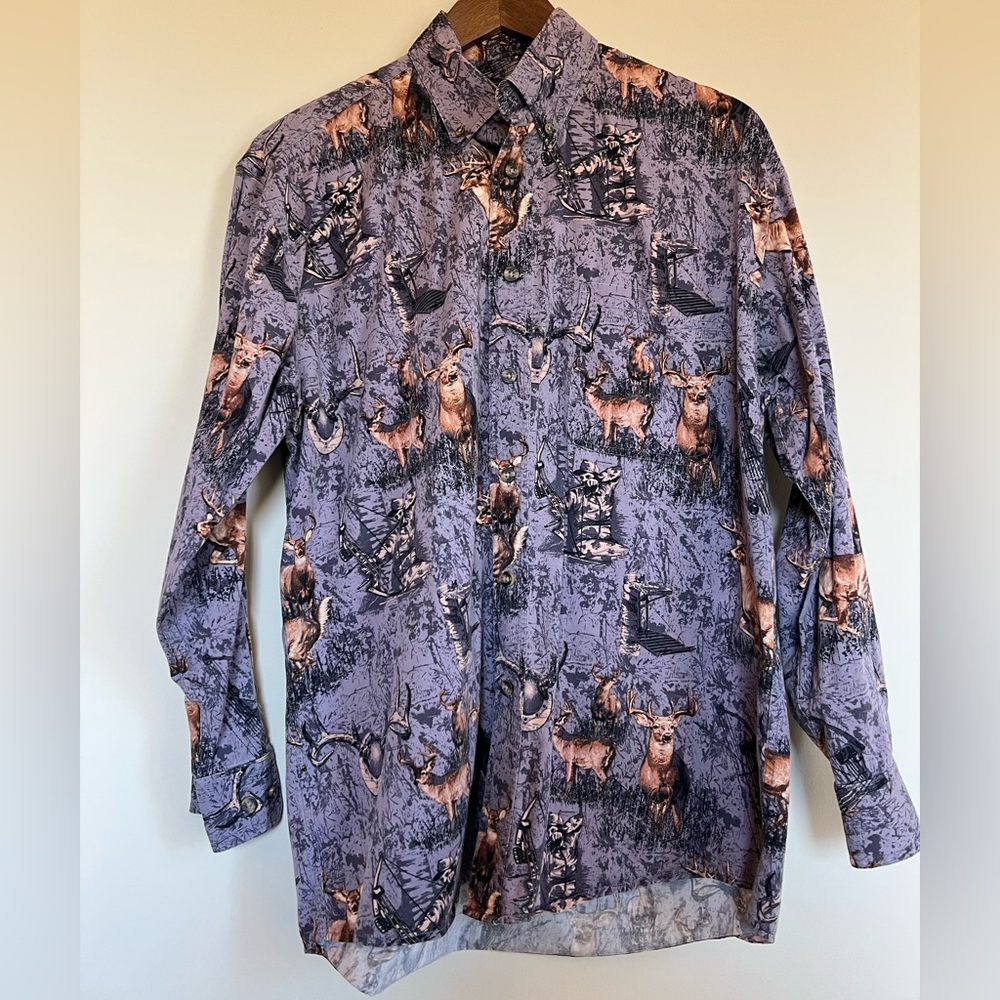 RedHead Purple and Brown Camouflage Button-Up Shirt men’s medium vintage hunter